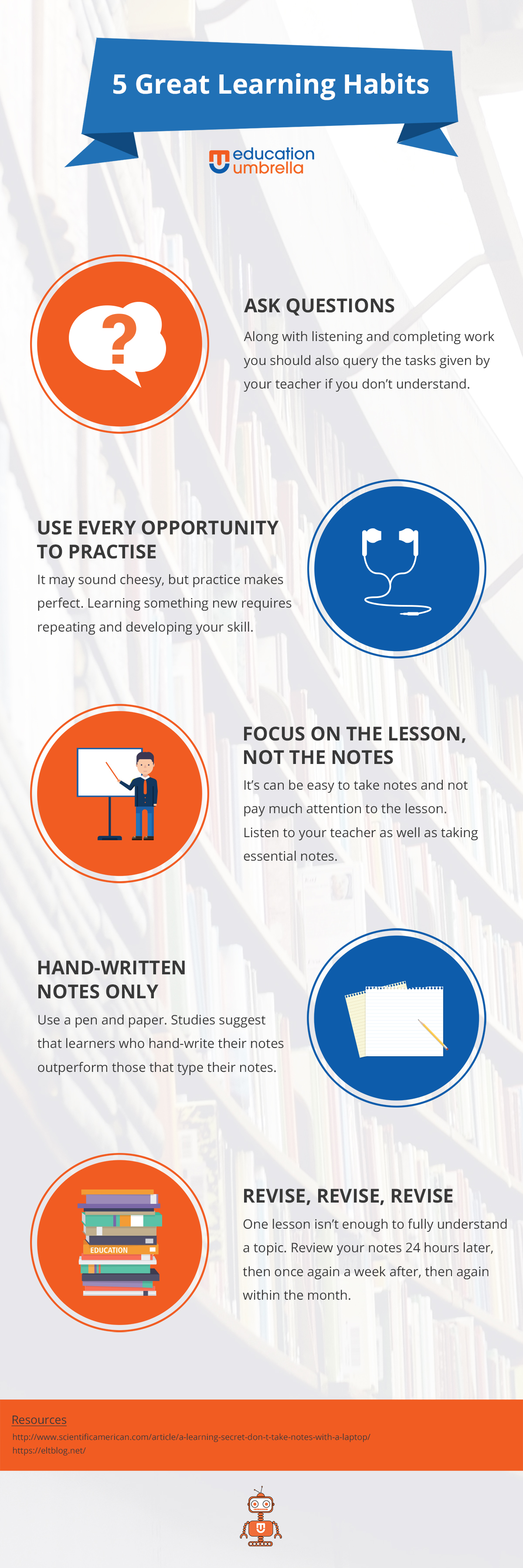 5 Learning Habits INFOGRAPHIC